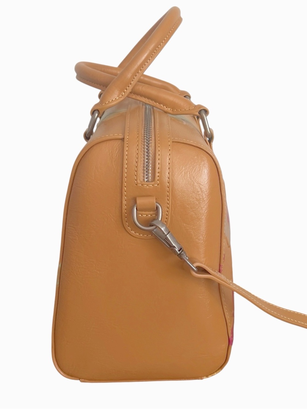 ArtsEye Genuine Leather Boston Bag in "Butterfly Apricot" Artsy Boho Festival - Picture 5 of 11